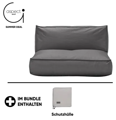 Image de Canapé Blomus -STAY- pour 2 personnes, couleur anthracite, avec housse de protection e