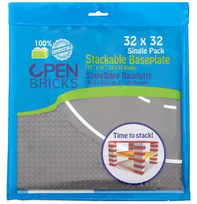 Produktbild von Open Bricks OpenBricks Baseplate 32x32 curve grau, weiß  STK