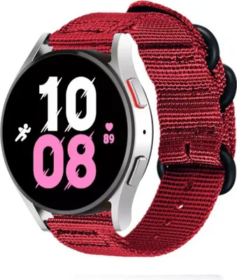 Produktbild von Strap-it Samsung Galaxy Watch 5 - 44mm Nylon-Schnallenarmband (Rot)