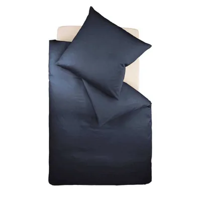 Zdjęcie produktu dla pościel satynowa fleuresse kolory 200x200 cm + 2 szt. 80x80 cm nocny niebieski