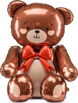 Folienballon Teddybär 75x84cm stehend mit Luftfüllung