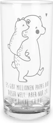 Produktbild von Mr. & Mrs. Panda Glas Papa Bär 200 ml - Transparent - Geschenk, Tumbler, Longdrinkglas, Geburtstag, Vatertag, Wasserglas, Cocktailglas, Bruder, Trinkglas