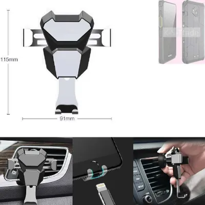Produktbild von K-S-Trade Lüftungshalterung kompatibel mit RugGear  RG880 kompakte Handy-Halterung Lüftungsschlitz Lüftungsgitter Autohalterung KFZ Auto-Halterung