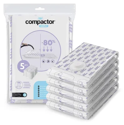 5 Vakuum-Aufbewahrungsbeutel L 100x70 cm, Lavendelduft, Kompression