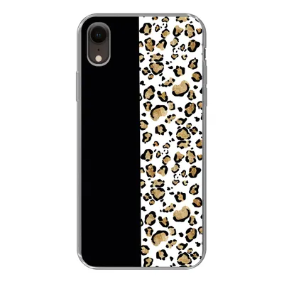 Produktbild von MuchoWow® Handyhülle Schutzhülle Hülle für iPhone XR Panther Druck - Tiere - Aquarell Silikon Softcase Handy Hülle - Schutzdeckel