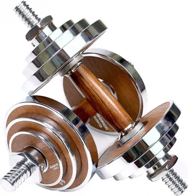 Zdjęcie produktu dla Hantle jednoręczne PROIRON Walnut Steel 2 x 10 kg (para)