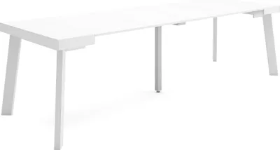 Produktbild von Ausziehbarertisch, 262x90x73cm, Für 12 Gäste, Hölzerne Beine, Weiß