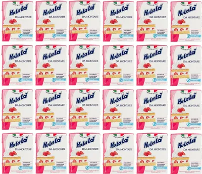 Produktbild von 24x Hulalà Panna da montare zuccherata gesüßtes Süßwarenprodukt Sahne zu montierendes 200ml laktosefrei und frei von gehärtetem Fett Italienisches Produkt basierend auf pflanzlichen Fetten