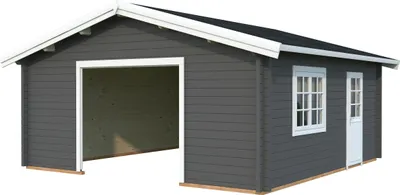 Produktbild von Einzelgarage Palmako Roger 27,7 m² ohne Tor 622 x 596 cm dunkelgrau-weiß