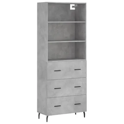 Produktbild von Highboard Betongrau 69,5x34x180 cm Holzwerkstoff