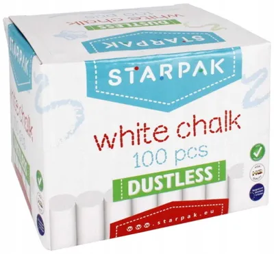 Image de Craie blanche sans poussière pour enfants 100 pièces