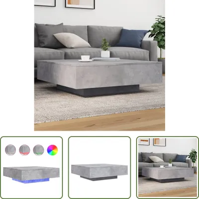 Obrázek produktu pro The Living Store Konferenční stolek s LED světly betonově šedý 100x100x31 cm