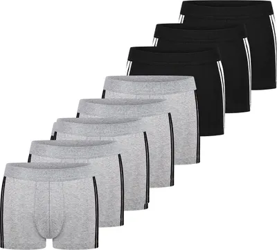 Produktbild von Schiesser 9er Pack 95/5 Stretch - Organic Baumwolle Retro Short / Pant Mit softem, tonalem Bund für höchsten Tragekomfort, Kontrastfarbene Seitenstreifen, Elastische Single-Jersey-Qualität