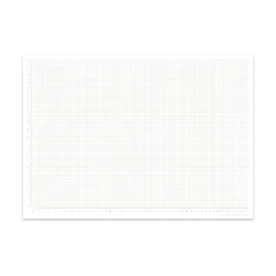 Produktbild von PuK Karierte Papier-Schreibtischunterlage | DIN A2 | seitlich abgedrucktes Lineal | 30 Blatt zum Abreißen | mathematisches Papier karierter Block