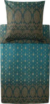 Produktbild von Bassetti Satin-Bettwäsche-Garnitur GOLD DECOR Farbe SMERALDO V1 Größe 135x200+80x80