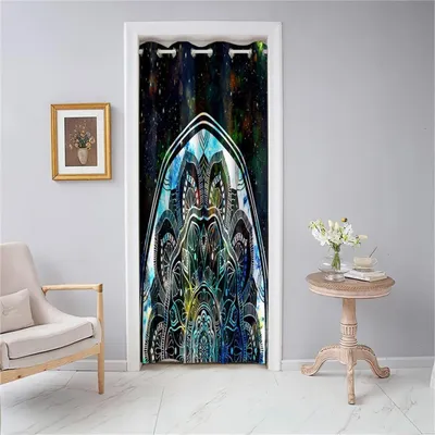 Immagine prodotto di Tenda per porta, oscurante, con occhielli, 117x138 cm, colore nero, confezione da 2