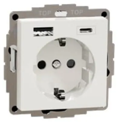 Produktbild von Merten Schuko Steckdose mit USB Ladegerät MEG2367-0319