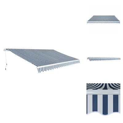 Produktbild von vidaXL Gelenkarmmarkise 500 cm Blau/Weiß - Markisen