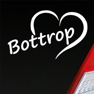 Produktbild von Auto Aufkleber Bottrop Ruhrgebiet Herz Stadt City Love Liebe 13x8 cm Weiss Matt Sticker Heckscheibenaufkleber