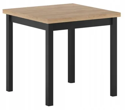 Zdjęcie produktu dla Stół do jadalni 80 x 80 cm kolor czarny i dąb złoty craft i dąb craft FURNITEX ST 25-FX
