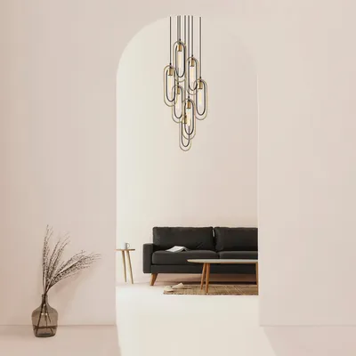 Produktbild von Opviq, Cerco- Cerco OPV, Schwarz,Gold, Kronleuchter, 48 x 48 cm, Metallkörper