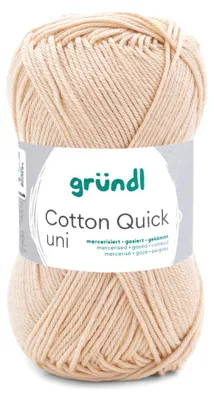 Produktbild von Gründl Baumwolle quick uni,50g.100%Baumwolle,mercerisiert,Häkel- u. Strickgarn,50g / 125 m,NS 3-4 171 eierschale
