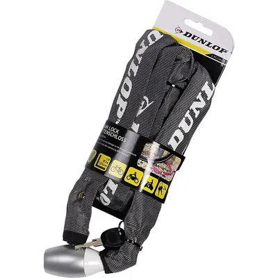 Image de Antivol à chaîne pour vélo Dunlop 120 cm - Gris