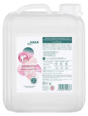 Produktbild von HAKA Sensitiv Waschmittel 5l geeignet für Allergiker & Babys