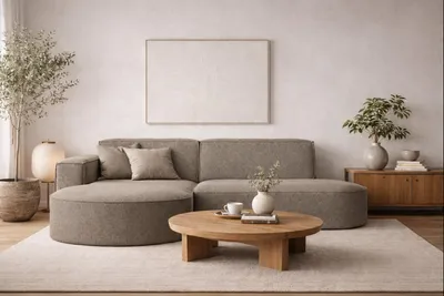 Produktbild von Kaiser Möbel Ecksofa, Sofa L form, Couch L form MODENA L STUDIO stoff Verita Warmbeige Links