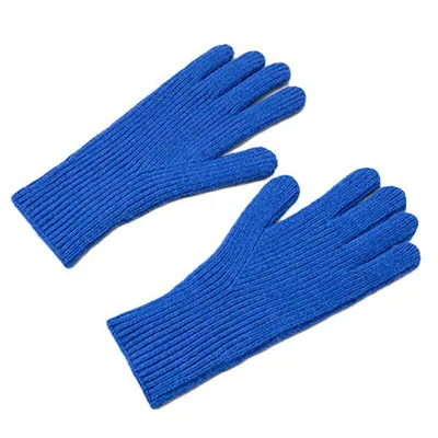 Produktbild von Gestrickte Telefonhandschuhe mit Fingerausschnitt uni blau