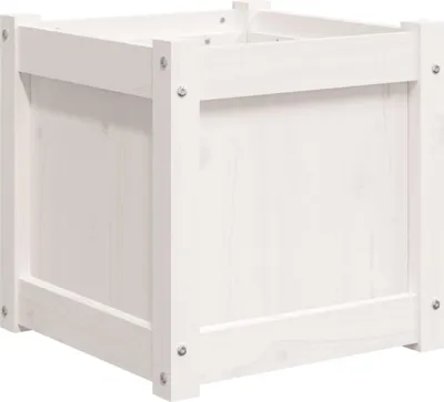 Obrázek produktu pro vidaXL květináč bílý 40x40x40 cm Masivní borovicové dřevo