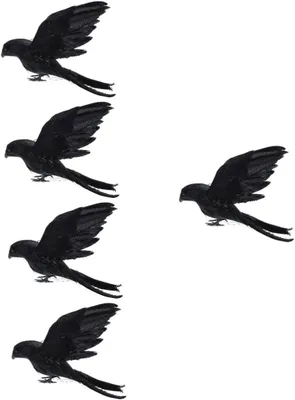Productafbeelding van Nep Kraaien - Vogel Beeldjes - Decoratie - Realistische Vorm - 5 Stuks - Zwart