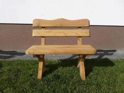 Produktbild von Gartenbank, Sitzbank, Holzbank 90, Naturholz. Optional für 2 Personen