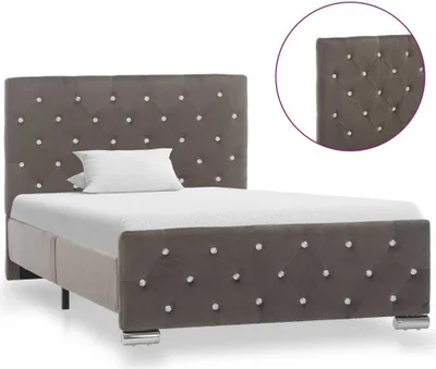 Image de vidaXL Cadre de lit Gris Tissu 100 x 200 cm