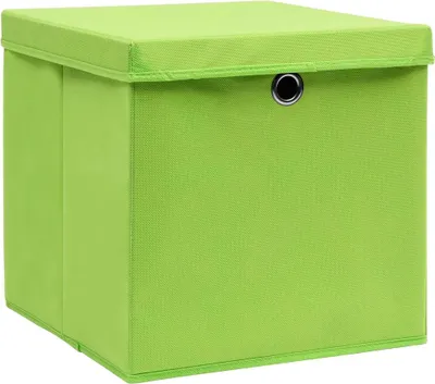 Produktbild von vidaXL Aufbewahrungsboxen mit Deckeln 10 Stk. Grün 32x32x32 cm Stoff