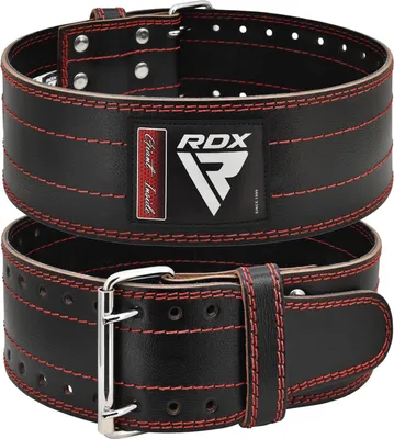 Produktbild von RDX Gym Gürtel, Gewichthebergürtel, 6mm Leder, Bodybuilding Krafttraining Übung Fitness Workout Kniebeugen Kreuzheben