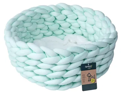 Productafbeelding van Quapas! Gevlochten Kattenmand Mintgroen