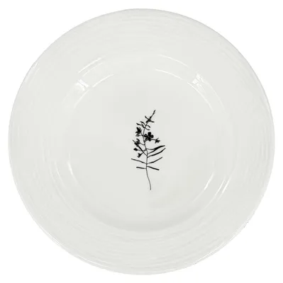 Zdjęcie produktu dla Porcelanowy talerz deserowy Croft Wild 20,5 cm, biały/czarny