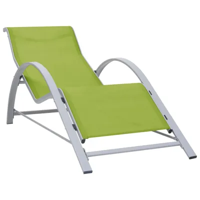 Image de The Living Store Chaise longue Textilene et aluminium Vert