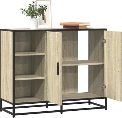 Image de vidaXL Sideboard chêne Sonoma 92x35x76 cm bois composite