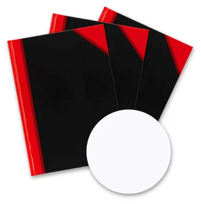 Produktbild von Bantex Notizbuch A5 blanko, Hardcover, 192 Seiten, schwarz, 3er-Pack