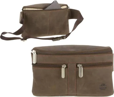 Produktbild von Bear Design Bauchtasche DARK NATURE Herren Damen braun Leder Hüfttasche flach HD3650