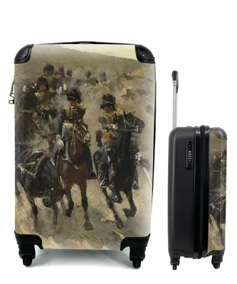 Produktbild von MuchoWow® Koffer Handgepäck Trolley Rollkoffer Kleine Reisekoffer mit 4 Rollen - Die Gelben Reiter - Gemälde von George Hendrik Breitner - Cabin Size < 55x40x23 cm & 55x40x20 cm - Fotokoffer - Kabinenkoffer - Boardgepäck - Reise-Box - Reisekoffer - Reisegepäck - Koffer mit Bild - Trolley für Kinder