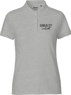 Produktbild von Huuraa Damen Polo Shirt Homburg verliebt XS Sport Grey Bio Baumwolle Fairtrade Poloshirt Geschenkidee
