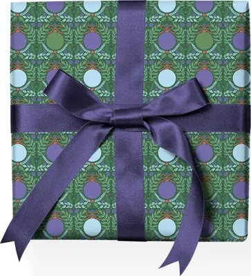 Produktbild von Schönes Weihnachtspapier: klassisches Geschenkpapier in grün, Lila - G22101, 32 x 48cm