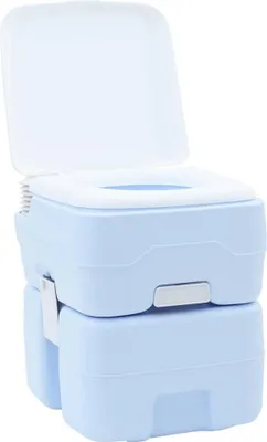 Image de vidaXL Toilettes de camping Bleu clair et blanc 41,5 x 36,5 x 42 cm