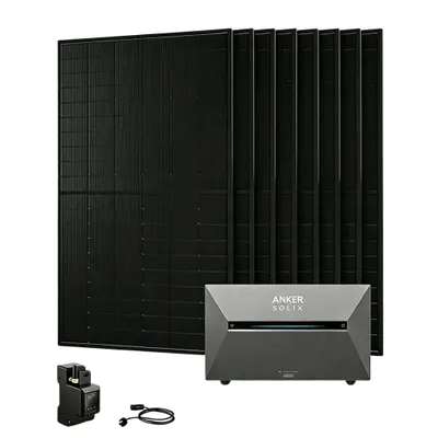 Produktbild von Powerness® Balkonkraftwerk mit Speicher, Anker SOLIX Solarbank 3 E2700 Pro Speicher mit 8x 500W Bifaziale Solarmodule (4000W) & Anker Smart Meter