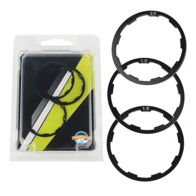 Produktbild von 3-teiliges Fahrrad-Distanzscheiben Set, 1/1.5/2mm Alu-Spacer für Tretlager, Nabe & Freilauf