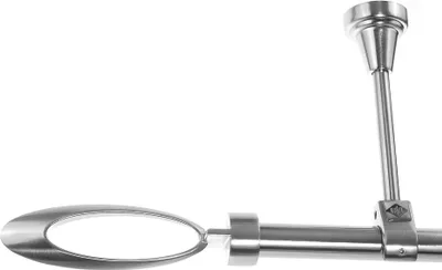 Produktbild von Edelstahl Look Gardinenstange 20mm Deckenträger 1-läufig Ellipse, Länge wählbar D51 E85 R