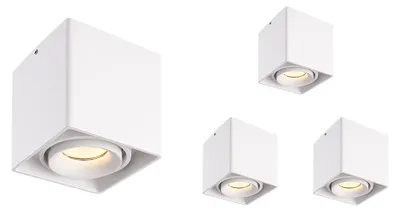 Produktbild von hoftronic LED Aufbaustrahler 4x4W 345lm 2700K Weiß dimmbar schwenkbar GU10